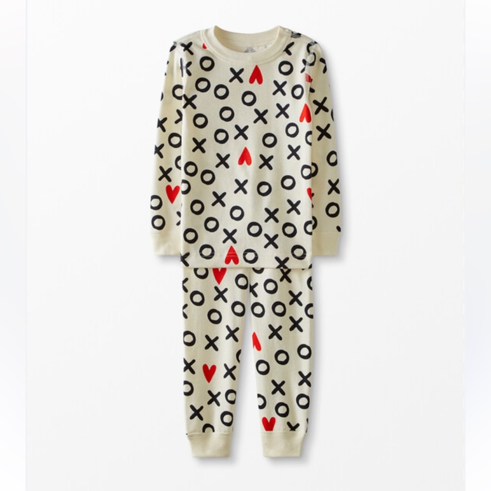 Hanna Andersson Valentines Print Rib Top & Bottoms